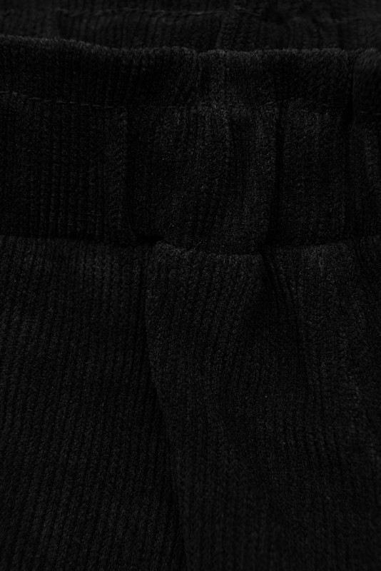 Pantaloni negri casual cu elastic în talie