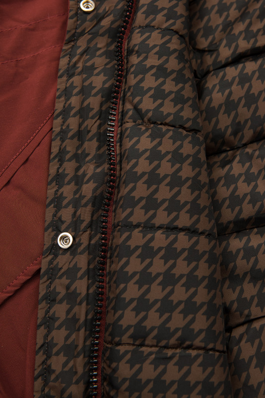 Parka de iarnă reversibilă scorțișoară maro