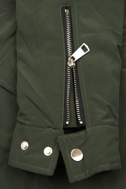 Parka verde army cu blană detașabilă