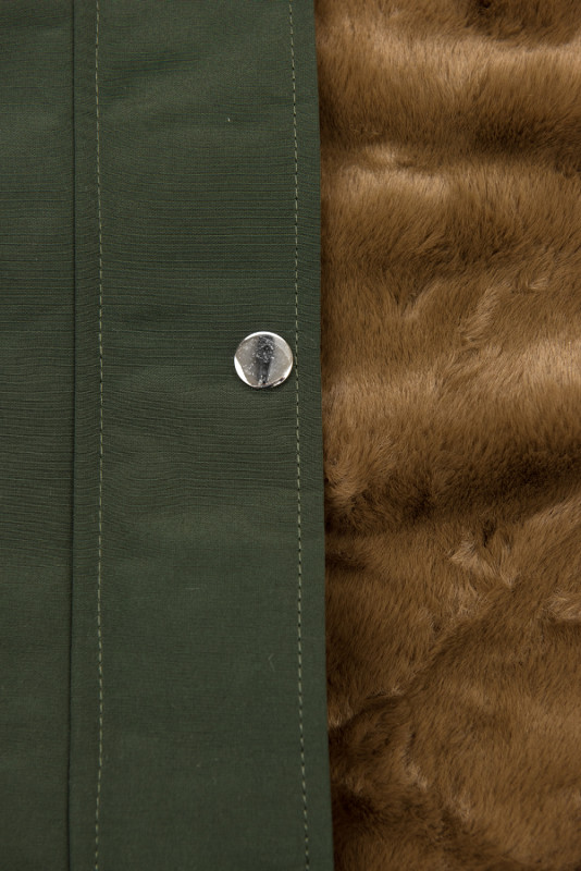 Parka verde army cu blană detașabilă