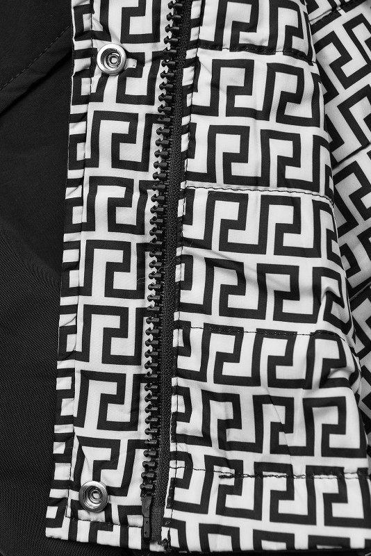 Parka reversibilă de tranziție negru/alb
