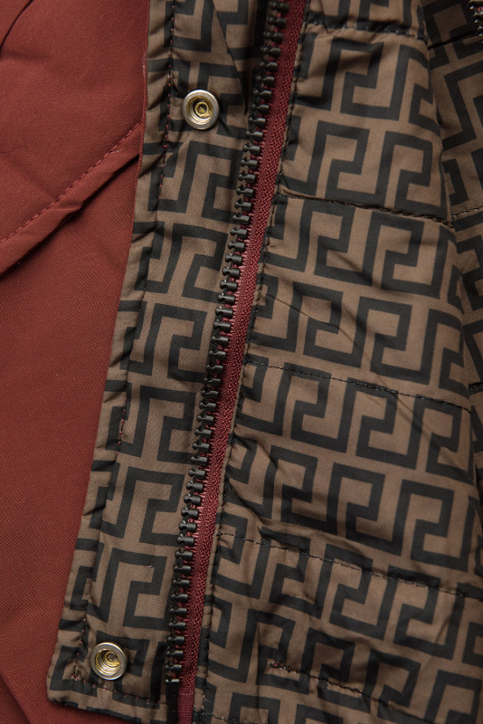 Parka reversibilă de tranziție burgundia/maro