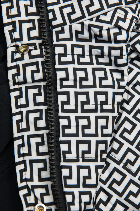 Parka reversibilă de tranziție albastru/alb