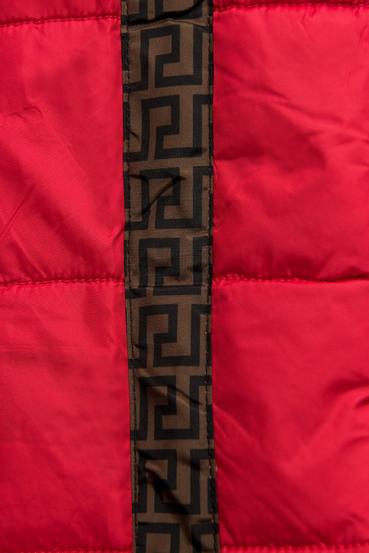 Parka de iarnă reversibilă roșu/gri