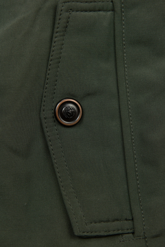 Parka verde închis cu pluș de toamnă/iarnă