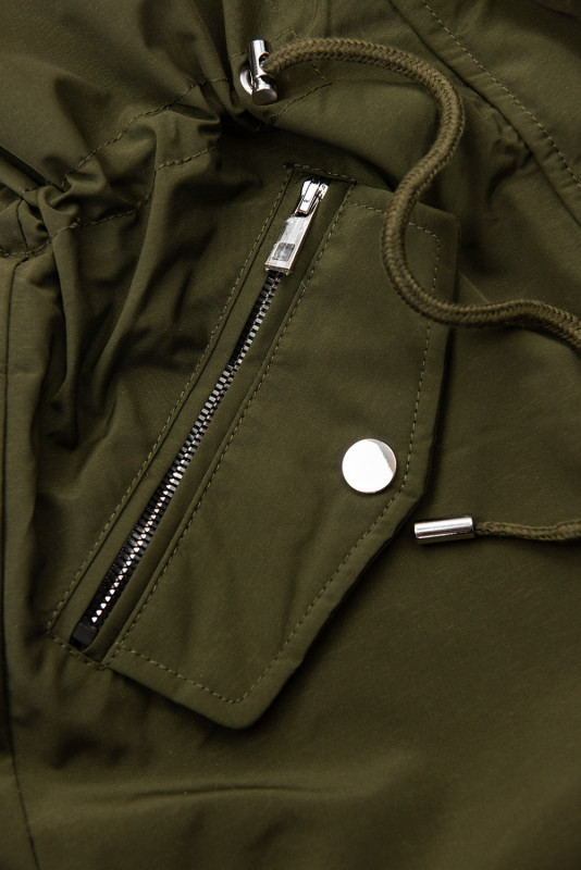 Geacă de iarnă kaki cu căptușeală detașabilă