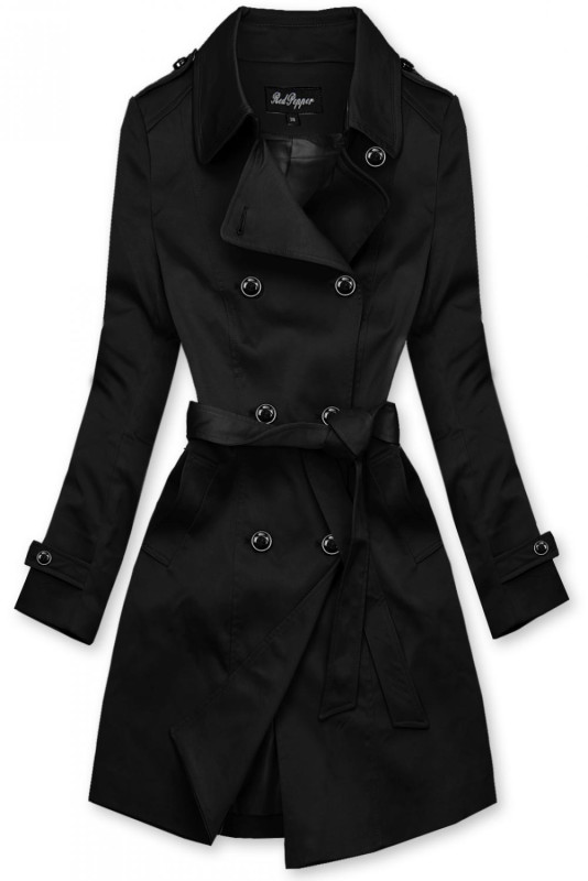 Trench negru cu cordon
