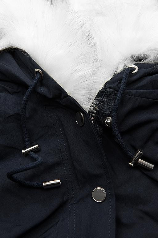 Parka bleumarin/alb pentru iarnă cu căptușeală detașabilă