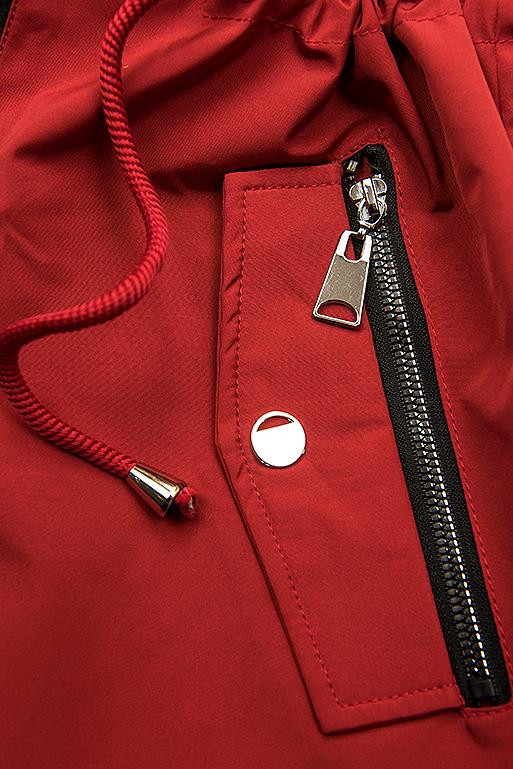 Parka de primăvară-toamnă reversibilă roșu/negru