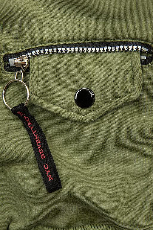 Hanorac verde cu fermoar