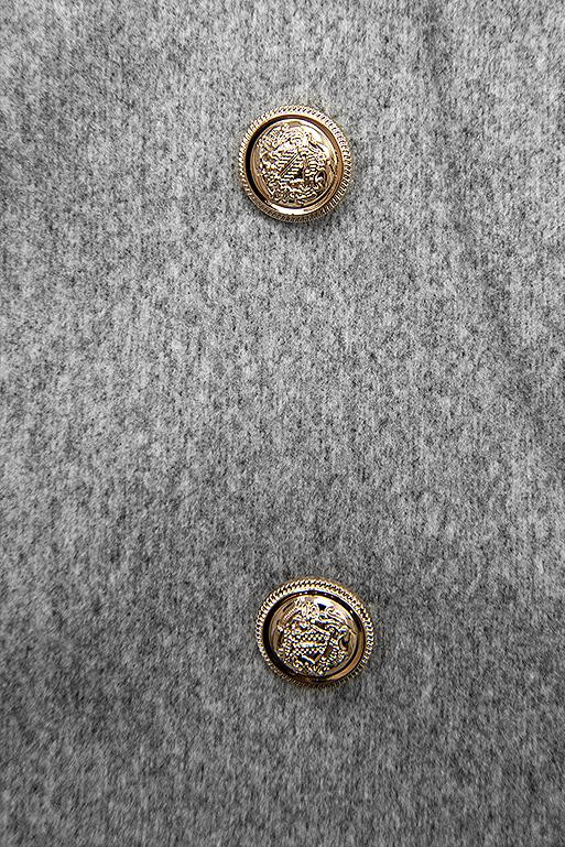 Palton elegant de toamnă gri melanj