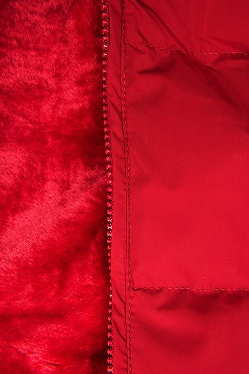 Geacă de iarnă roșie cu bandă argintie