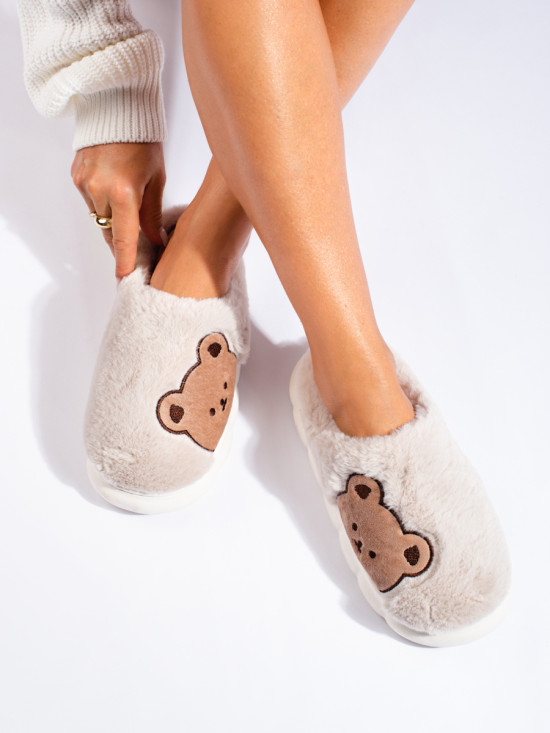 Béžové dámské pantofle BEAR