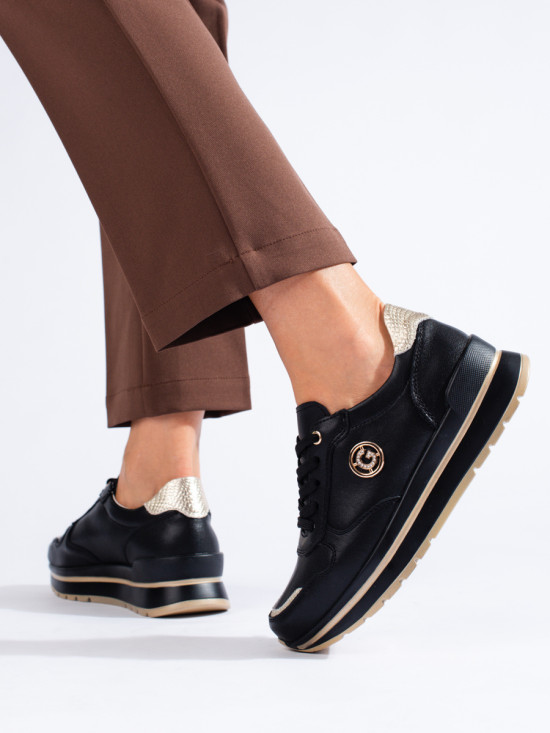 Teniși sport-eleganți negru/auriu