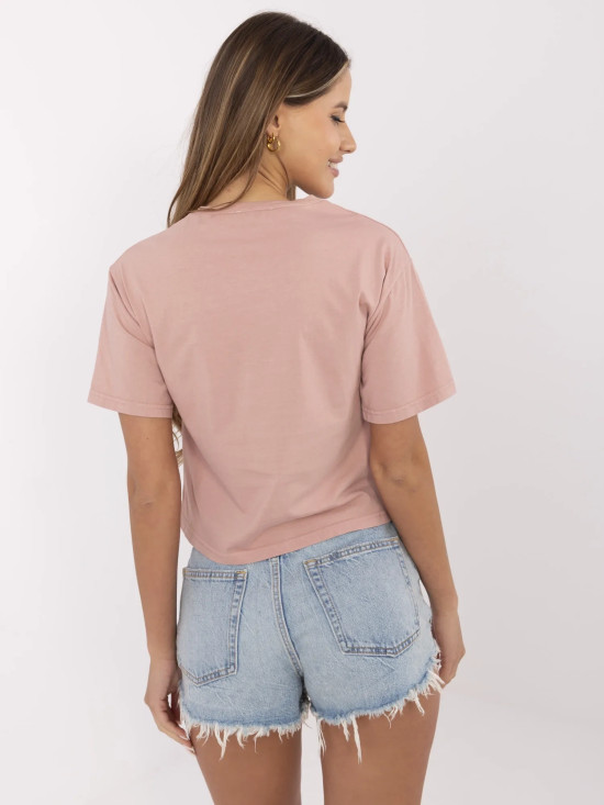 RUE PARIS Tricou roz cu imprimeu