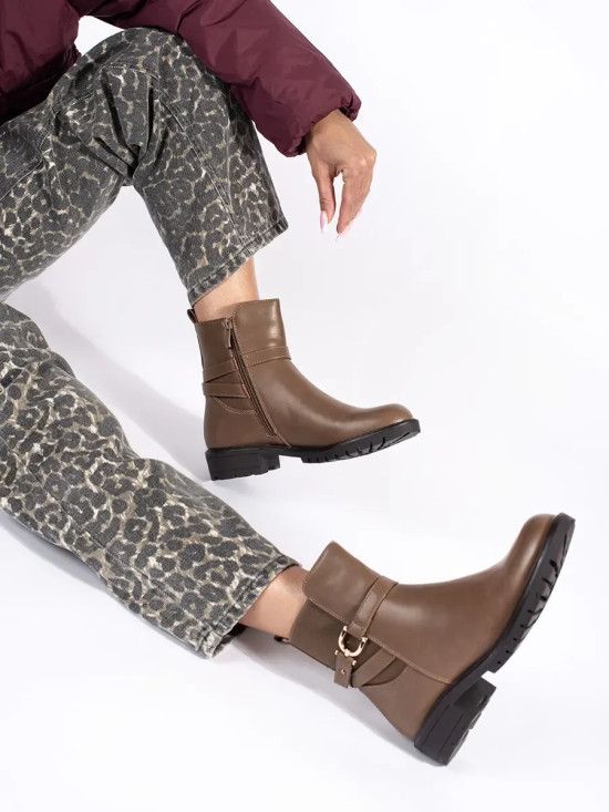 Botine înalte maro