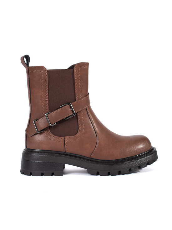 Botine din piele maro pentru femei cu platformă Sergio Leone