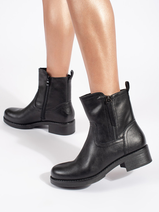 Botine negre din piele Sergio Leone
