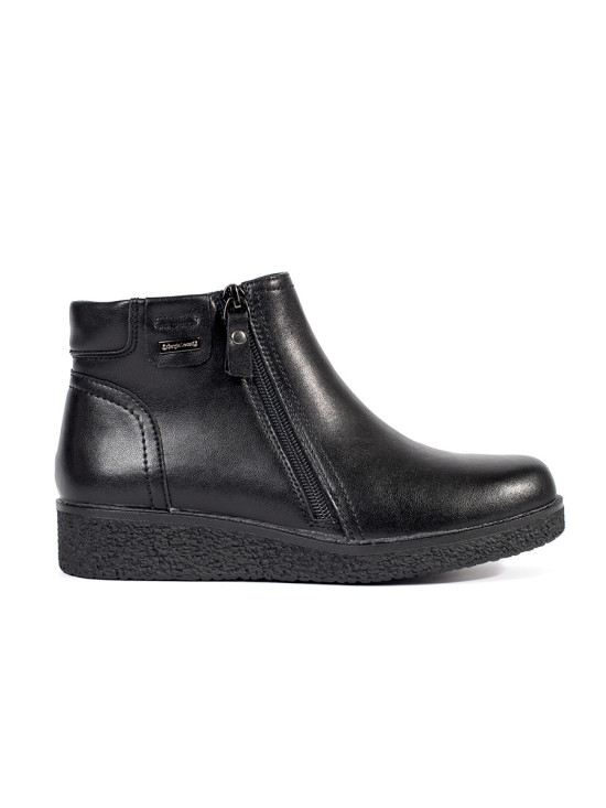 Botine negre din piele confortabile căptușite Sergio Leone