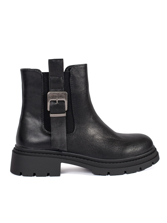 Botine negre pentru femei cu cataramă