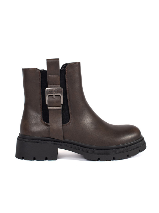 Botine maro pentru femei cu cataramă