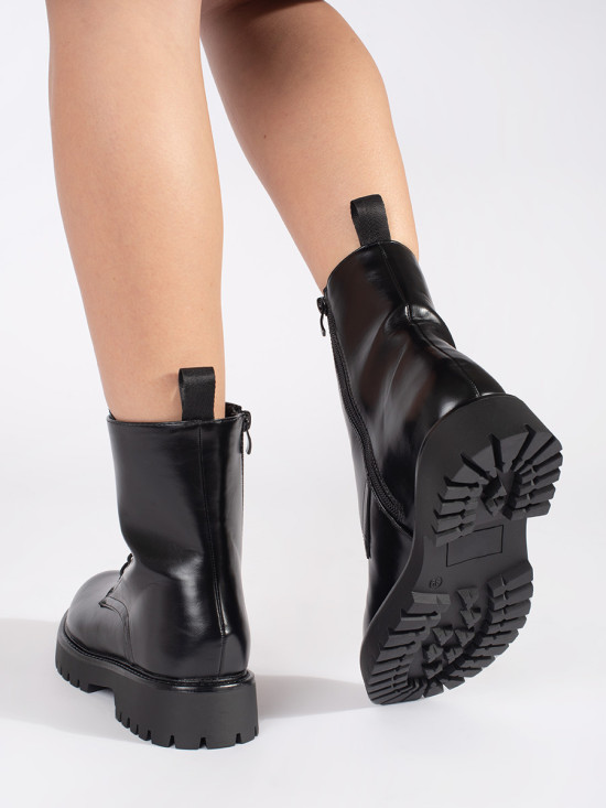 Botine negre cu platformă