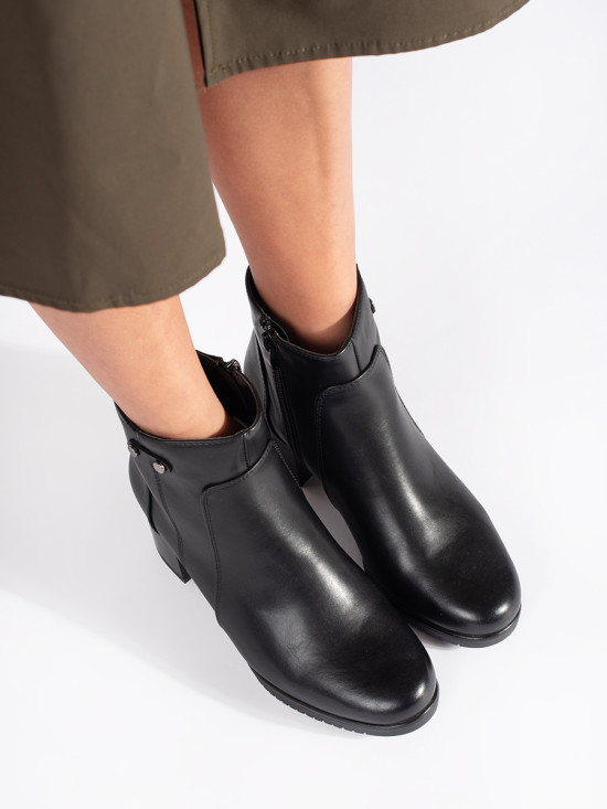 Botine negre cu toc Sergio Leone