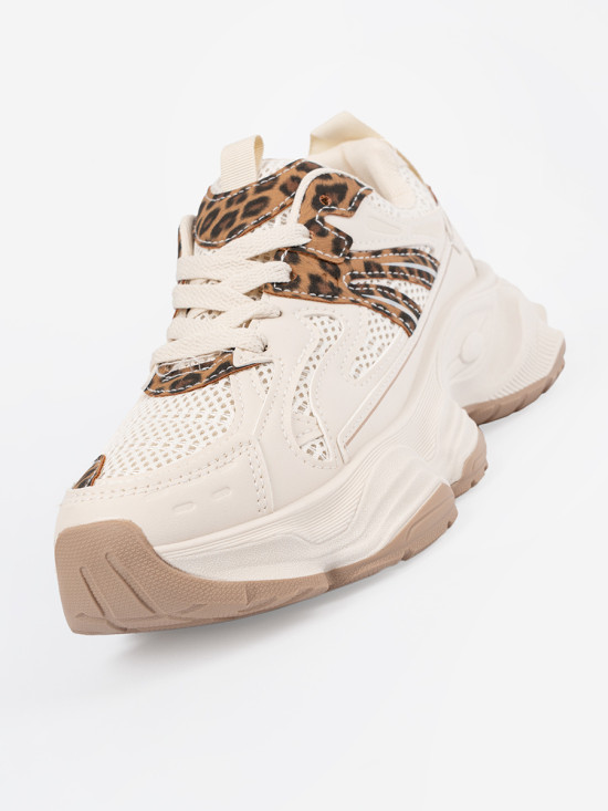 Sneakersi cu talpă groasă în model panteră
