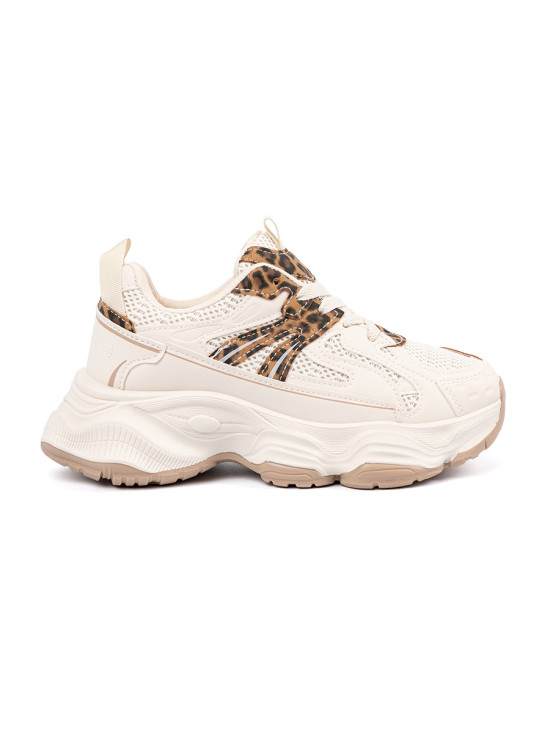 Sneakersi cu talpă groasă în model panteră