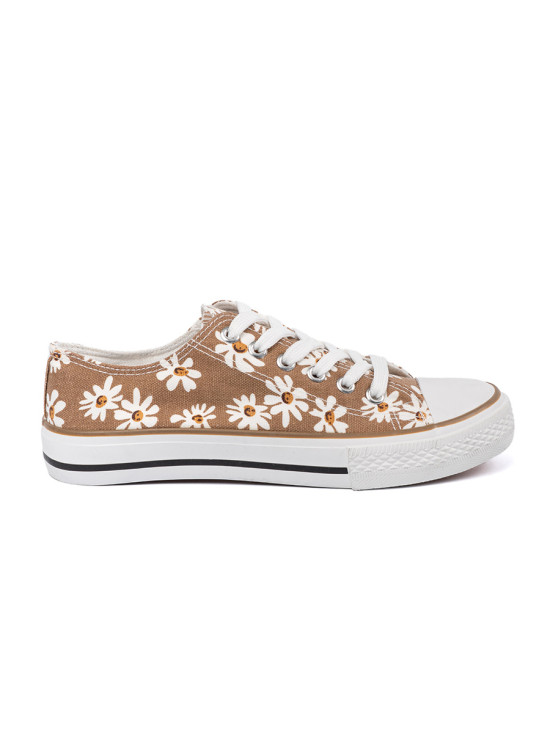 Tenisi bej cu model floral