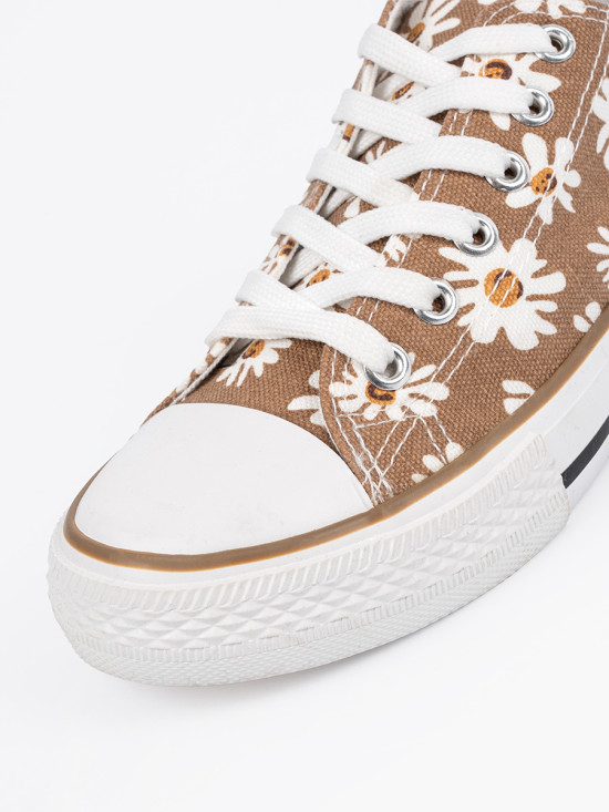 Tenisi bej cu model floral