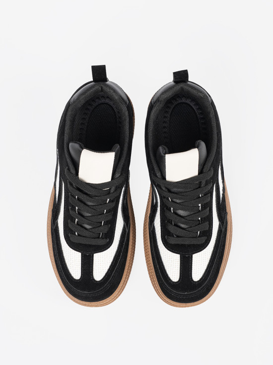 Sneakers negri cu detalii albe