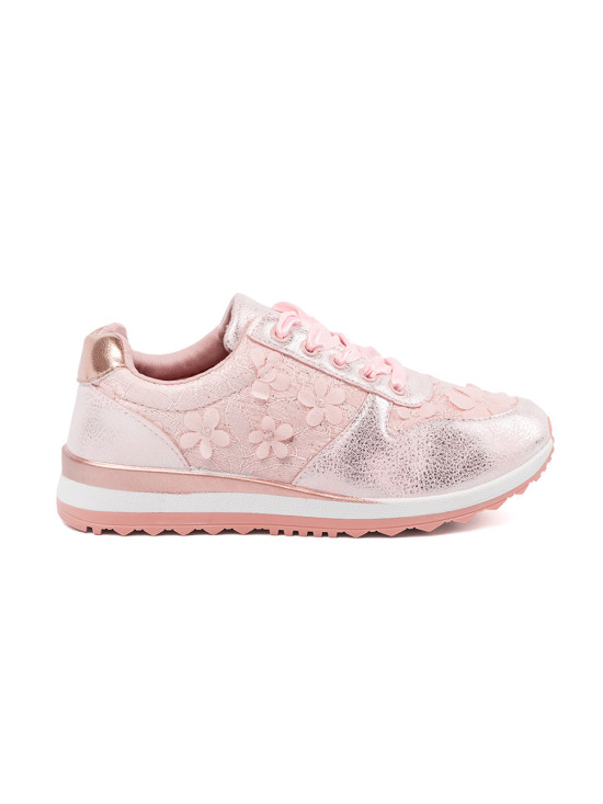 Sneakers roz cu model floral