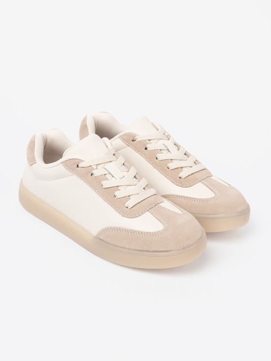 Sneakersi dama alb-bej
