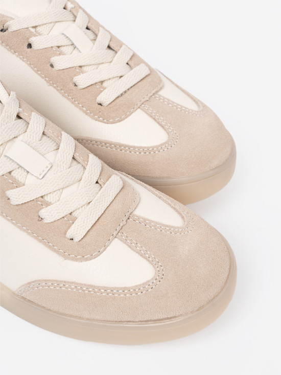 Sneakersi dama alb-bej