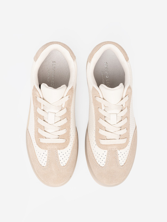 Sneakersi perforați bej deschis