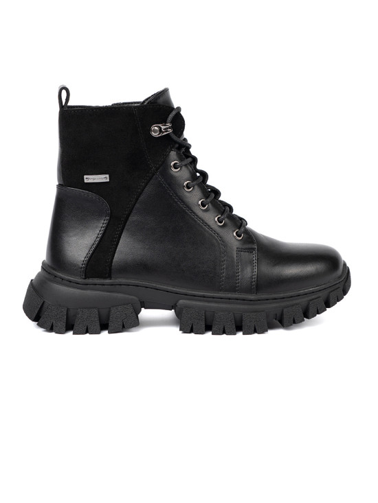 Botine negre cu talpă masivă și fermoar