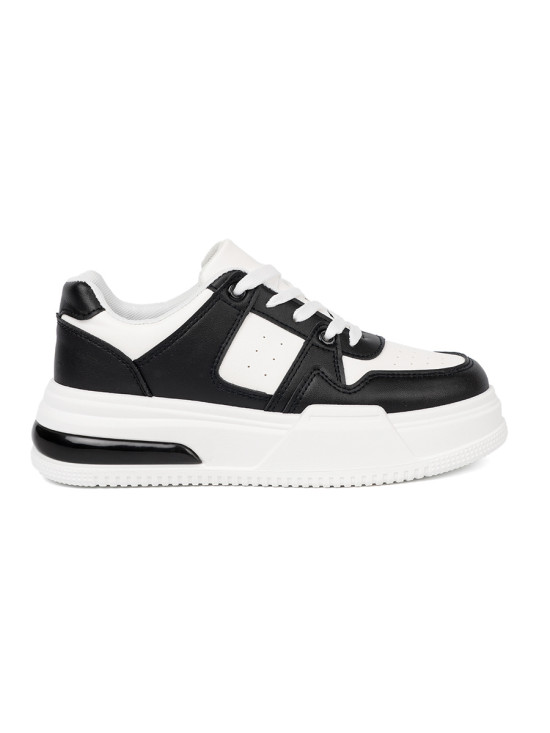 Sneakersi stilati alb-negru cu talpă groasă