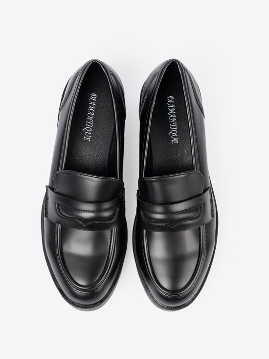 Mocasini eleganți negri cu talpă groasă