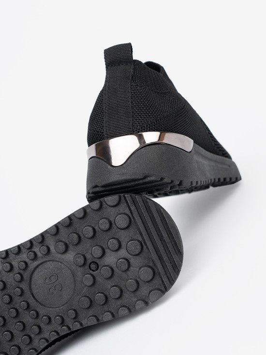 Pantofi sport slip-on negri cu partea superioară din textil