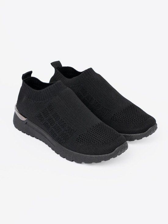 Pantofi sport slip-on negri cu partea superioară din textil