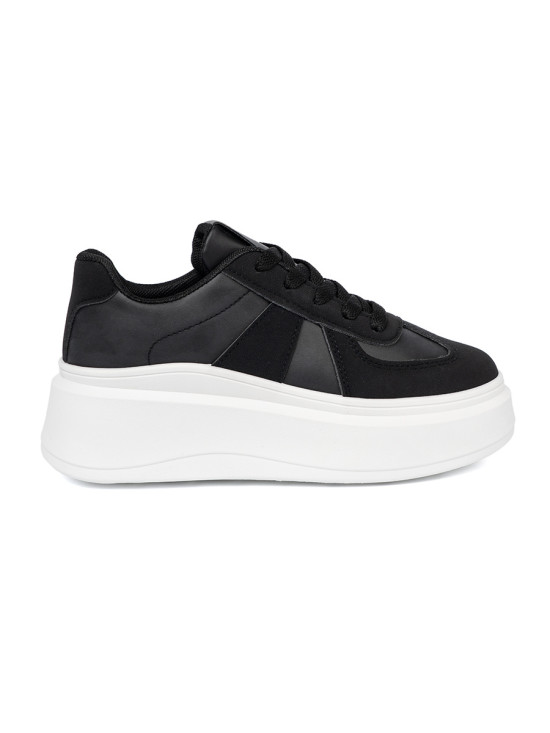 Sneakersi clasici negri cu talpă groasă