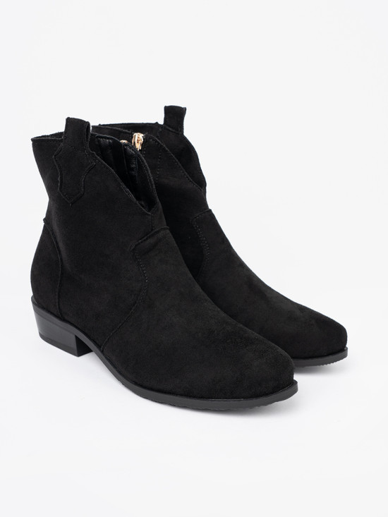Botine negre din velur