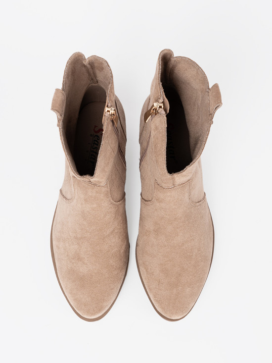 Botine bej din suede