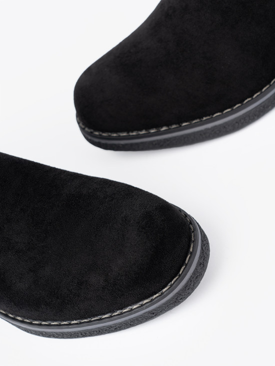 Botine simple negre pe toc confortabil