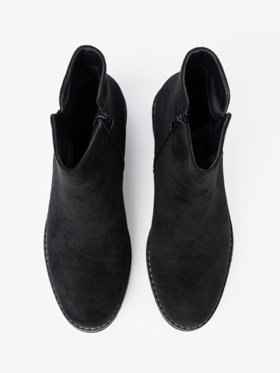 Botine simple negre pe toc confortabil