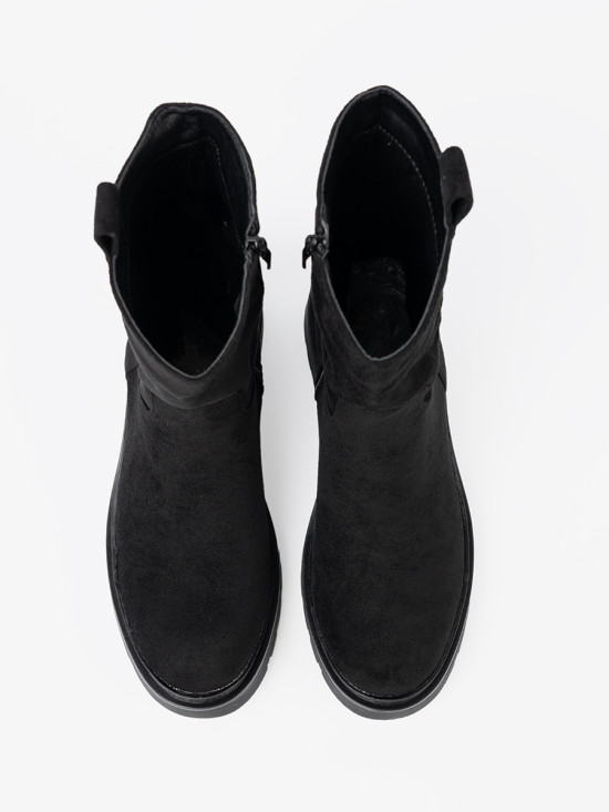Botine elegante cu talpă groasă neagră