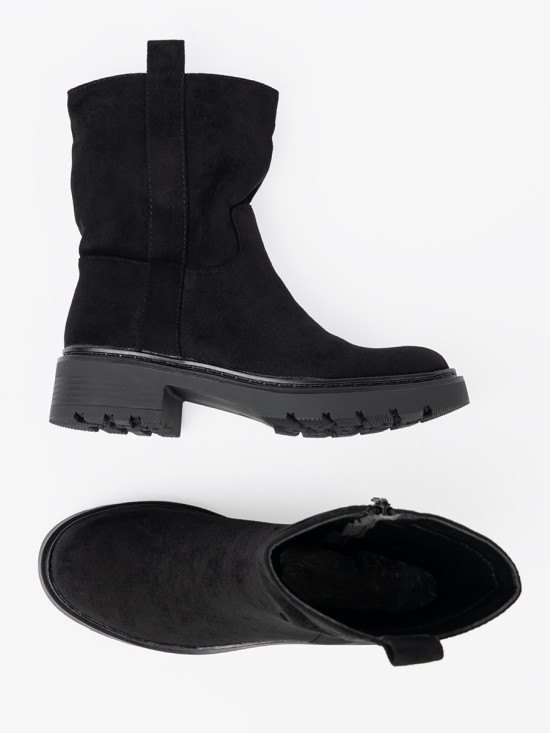 Botine elegante cu talpă groasă neagră