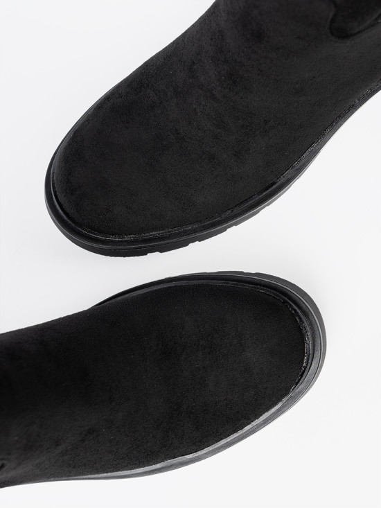 Botine elegante cu talpă groasă neagră