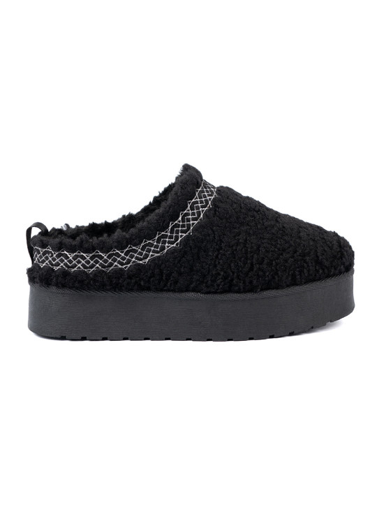 Cizme negre de zăpadă cu broderie decorativă